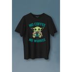Kendim Seçtim Baby Yoda No Starbucks Coffee No Workee Star Wars Mandalorian Kahve Baskılı Tişört T-Shirt - XS - Siyah