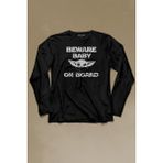Kendim Seçtim Baby Yoda Star Wars Mandalorian Beware Baby On Board Uzun Kollu Tişört Baskılı T-Shirt - 001-Siyah - 2XL