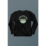 Kendim Seçtim Baby Yoda The Mandalorian Star Wars Bebek Yoda Uzun Kollu Tişört Baskılı T-Shirt - 001-Siyah