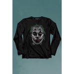 Kendim Seçtim Batman Joker Typograpyh Tipografik Silüet Uzun Kollu Tişört Baskılı T-Shirt - 001-Siyah - 2XL