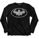 Kendim Seçtim Batman Logo Gym Fıtness Bodybuıldıng Uzun Kollu Tişört - 001-Siyah - 2XL
