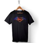 Kendim Seçtim Batman V Vs Superman Watercolor Logo Baskılı Tişört Unisex T-Shirt - Siyah - XL