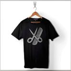Kendim Seçtim Berber Barber Kuaför Makas Tarak Saç Sakal Traş Baskılı Tişört T-Shirt - XS - Siyah