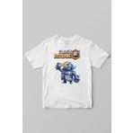 Kendim Seçtim Beyaz Unisex T-shirt Clash Royale Mini P.E.K.K.A Savaşçı Baskılı Çocuk Tişörtü