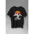 Kendim Seçtim Bisiklet Doğa Gezi Turu Outdoor Travel Retro Baskılı Tişört T-Shirt - Siyah