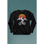 Kendim Seçtim Bisiklet Doğa Gezi Turu Outdoor Travel Retro Uzun Kollu Tişört Baskılı T-Shirt - 001-Siyah - XL
