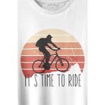 Kendim Seçtim Bisiklet Mountain Bike Time To Ride Outdoor Gezgin Travel Baskılı Tişört T-Shirt Beyaz - 2XL - 63A-Beyaz