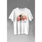 Kendim Seçtim Bisiklet Mountain Bike Time To Ride Outdoor Gezgin Travel Baskılı Tişört T-Shirt Beyaz - 63A-Beyaz