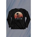 Kendim Seçtim Bisiklet Mountain Bike Time To Ride Outdoor Gezgin Travel Uzun Kollu Tişört Baskılı T-Shirt - 001-Siyah