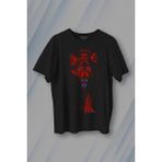 Kendim Seçtim Bozkurt Kurt Kafası Wolf Bordo Mavi Trabzon Baskılı Tişört T-Shirt - Siyah