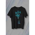 Kendim Seçtim Bozkurt Kurt Kafası Wolf Mavi Bozkurt Baskılı Tişört T-Shirt - Siyah - XL