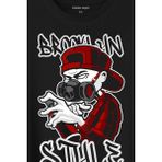 Kendim Seçtim Brooklyn Hip Hop Rap Music Grafitti Baskılı Tişört Unisex T-Shirt - XS - Siyah