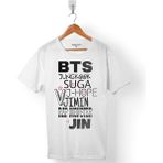 Kendim Seçtim Bts Bangtan Boys Junkook Suga Jımın Erkek Tişört - Beyaz - Renkli