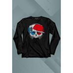 Kendim Seçtim Cat Glasses Gözlüklü Bordo Mavi Spor Trabzon Kedi Uzun Kollu Tişört Baskılı T-Shirt - 001-Siyah - 2XL