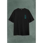 Kendim Seçtim Dna Bisiklet Zinciri Genetik Hayat Ağacı Evrim Sırt Ön Baskılı Oversize Tişört T-Shirt - Siyah - 2XL