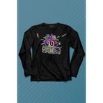 Kendim Seçtim Doksanlar Pop 90's Retro Vintage Uzun Kollu Tişört Baskılı T-Shirt - 001-Siyah - XS