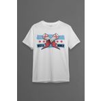 Kendim Seçtim Erkek Beyaz T-shirt Eldiven Blue Flag CM Punk Mavi Bayrak Fitness Spor Baskılı Tişört