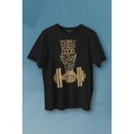 Kendim Seçtim Fitness Top Gym Tshirt Vücut Geliştirme Body Spor Baskılı Tişört T-Shirt - XL - Siyah