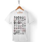 Kendim Seçtim Game Of Thrones Faces Tüm Oyuncular Erkek Tişört - Beyaz - Renkli - 2XL