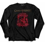 Kendim Seçtim Game Of Thrones Fıre And Blood House Targaryen 2 Kollu Tişört - 001-Siyah - 2XL
