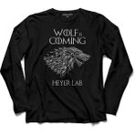 Kendim Seçtim Game Of Thrones Got House Stark Wolf Is Comıng Uzun Kollu Tişört - 001-Siyah