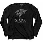 Kendim Seçtim Game Of Thrones House Stark Wınter Is Comıng 2 Uzun Kollu Tişört - 001-Siyah - 2XL