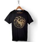 Kendim Seçtim Game Of Thrones House Targaryen Baskılı Tişört Unisex T-Shirt - Siyah