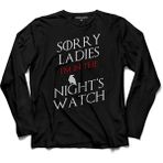 Kendim Seçtim Game Of Thrones Sorry Ladıes Im In The Nıghts Uzun Kollu Tişört - 001-Siyah - XS