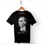 Kendim Seçtim Gazi Mustafa Kemal Atatürk 1881 10 Kasım 1938 Baskılı Tişört Unisex T-Shirt - Siyah