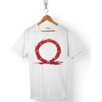 Kendim Seçtim God Of War Logo Erkek Tişört - Beyaz - Renkli - 2XL
