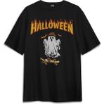 Kendim Seçtim Halloween Ghost Skateboard Skate Kaykay Hayalet Thrasher Korku Baskılı Oversize Siyah T-shirt