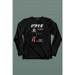 Kendim Seçtim Hip Hop Harajuku Kanji Japon Kız Japan Girl Uzun Kollu Tişört Baskılı T-Shirt - 001-Siyah - 2XL