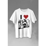Kendim Seçtim I Love Şebnem Ferah Seviyorum Silüet Baskı Baskılı Tişört Unisex T-shirt
