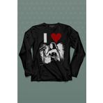 Kendim Seçtim I Love Şebnem Ferah Seviyorum Silüet Baskı Uzun Kollu Tişört Baskılı T-shirt