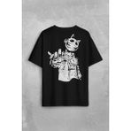 Kendim Seçtim Jester J Smile Venom Gothic Maske Mask Sokak Sırt Ön Baskılı Oversize Siyah Erkek T-Shirt