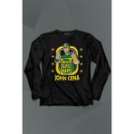 Kendim Seçtim John Cena Wwe Logo Never Give Up Amerikan Güreşi Uzun Kollu Tişört Baskılı T-Shirt - 001-Siyah - XL