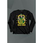 Kendim Seçtim John Cena Wwe Logo Never Give Up Amerikan Güreşi Uzun Kollu Tişört Baskılı T-Shirt - 001-Siyah - XS