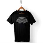 Kendim Seçtim Kara Kartal Black Eagle Beşiktaş Çizgili Baskılı Tişört T-Shirt - 2XL - Siyah