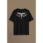 Kendim Seçtim Kartal Kafa Göz Beşiktaş Şampiyon Sırt Ön Baskılı Oversize Tişört T-Shirt - Siyah