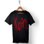 Kendim Seçtim Korn Metal Music Logo Baskılı Tişört Unisex T-Shirt - Siyah