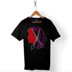 Kendim Seçtim Kuaför Kadın Erkek Makas Berber Barber Traş Baskılı Tişört Unisex T-Shirt - Siyah - XL