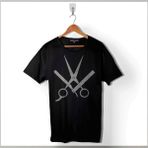 Kendim Seçtim Kuaför Makas Tarak Saç Sakal Berber Barber Baskılı Tişört T-Shirt - Siyah