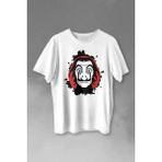 Kendim Seçtim La Casa De Papel Dali Mask Maskesi Baskılı Tişört T-Shirt Beyaz - 2XL - 63A-Beyaz