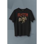Kendim Seçtim LED Zeppelin Falling Angel Rock Music Baskılı Tişört T-Shirt - XS - Siyah