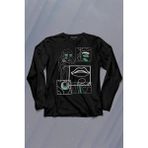Kendim Seçtim Line Art Kadın Çizim Minimal Uzun Kollu Tişört Baskılı T-Shirt - 001-Siyah - XL