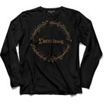 Kendim Seçtim Lord Of The Rıngs Yüzüklerin Efendisi Logo Uzun Kollu Tişört - 001-Siyah - XL