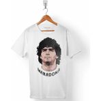 Kendim Seçtim Maradona Dıego Armando Maradona Erkek Tişört - XS - Beyaz