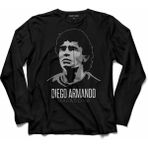 Kendim Seçtim Maradona Dıego Armando Maradona Uzun Kollu Tişört - Siyah