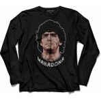 Kendim Seçtim Maradona Dıego Armando Maradona Uzun Kollu Tişört - XXL - Siyah