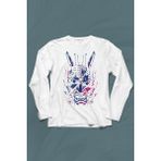 Kendim Seçtim Mask Hannya Demon Japonca Japanese Maske Oni Uzun Kollu Tişört - 001-Beyaz - XL